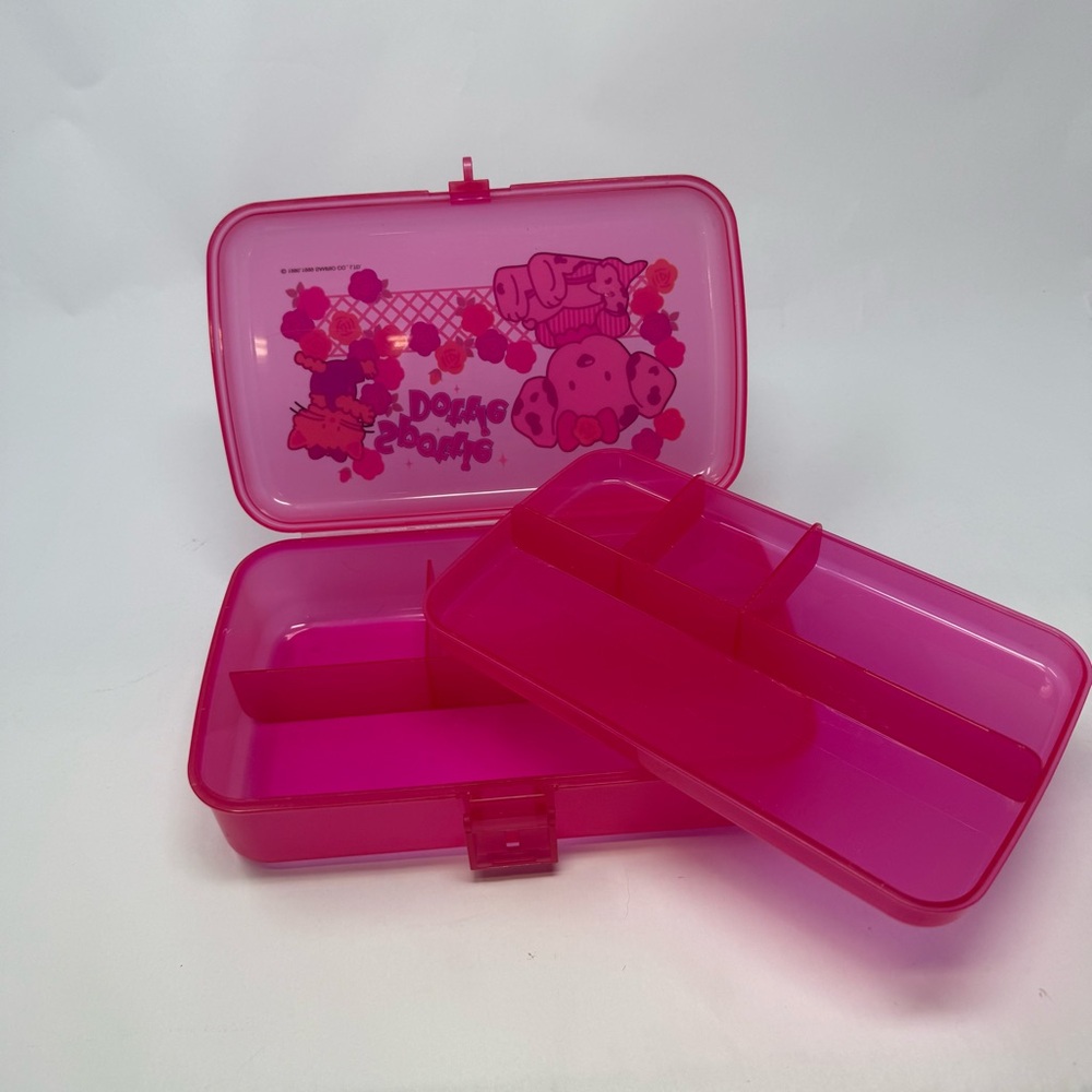 Sanrio Vintage 90s Spottie Dottie & Cat Pink Plastic Pencil/Stationary Box - Picture 12 of 15